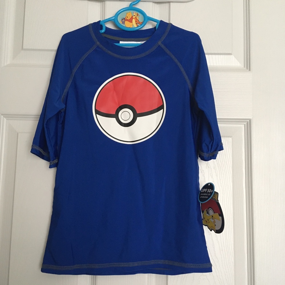 NWT Pokémon Boy Swim Shirt Blue Size M